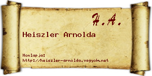 Heiszler Arnolda névjegykártya